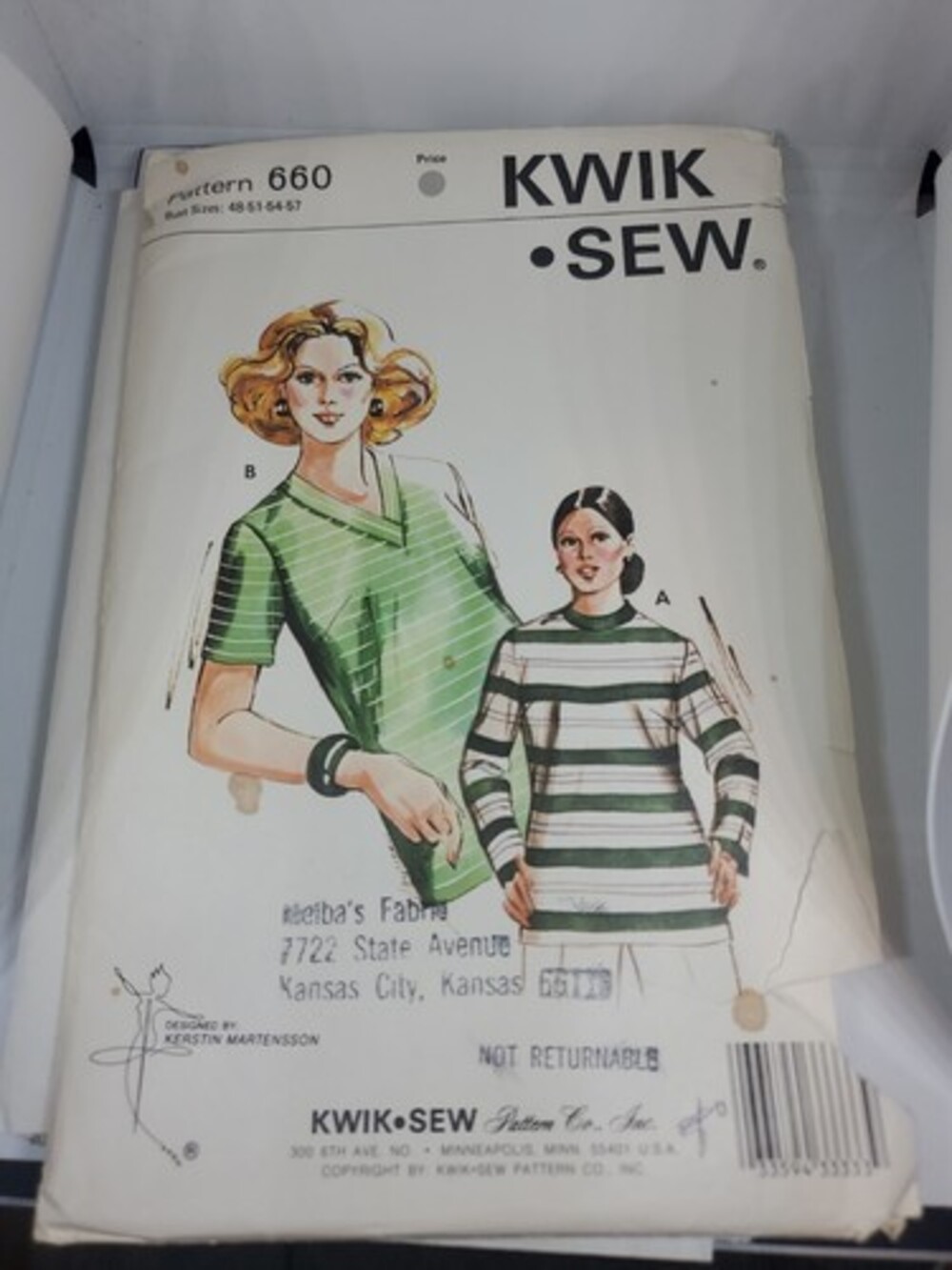 Vintage Sewing Pattern KWIK SEW 660 Ladies Blouse Variations Bust 48 51